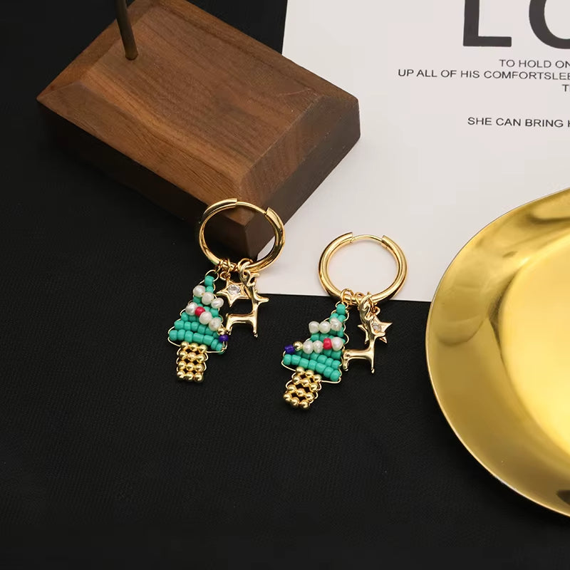 925 Sterling Silver Colorful Tassel Fresh Water Pearl Hoop Earrings Original Design Handmade Womans Luxe Jewelry GE0904