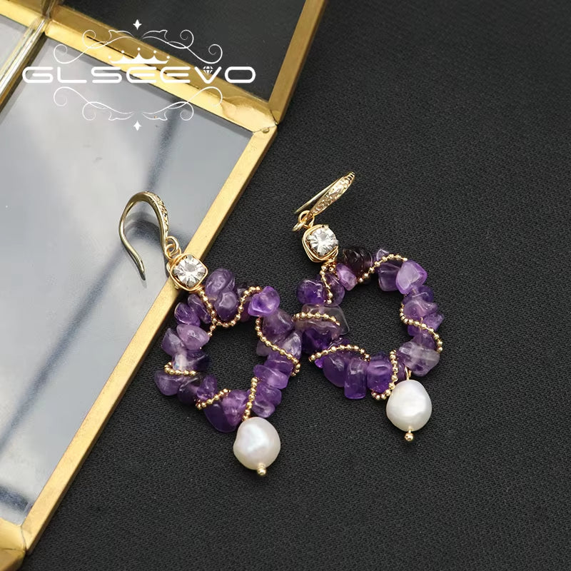 925 Sterling Silver Colorful Tassel Fresh Water Pearl Hoop Earrings Original Design Handmade Womans Luxe Jewelry GE0904