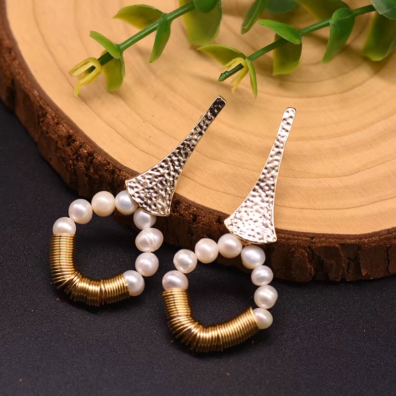 925 Sterling Silver Colorful Tassel Fresh Water Pearl Hoop Earrings Original Design Handmade Womans Luxe Jewelry GE0904