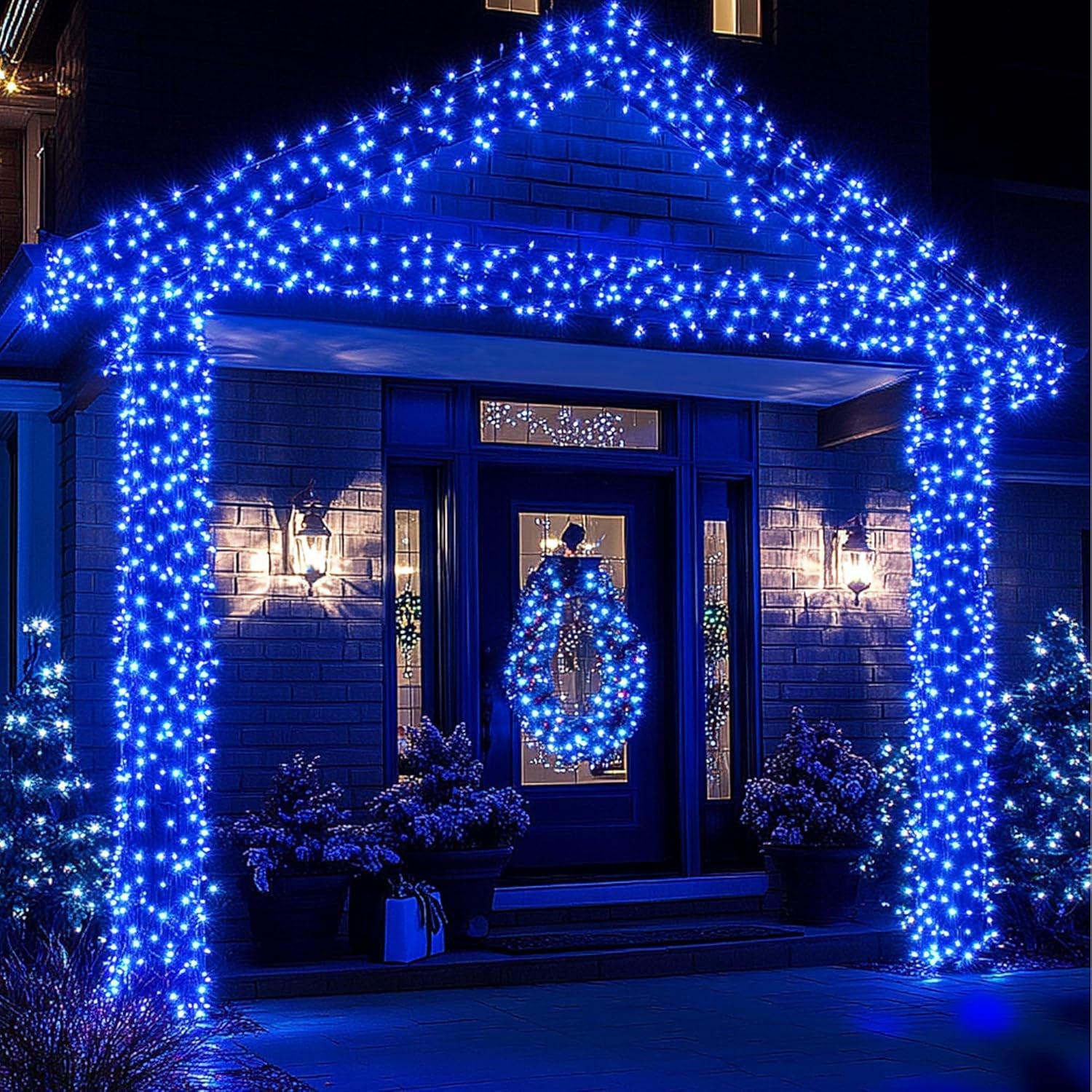 100FT 300 LED String Lights with 8 Modes Timer Connectable Waterproof Plug-In Fairy Lights for Home, Garden, Party, Holiday, Tree, Christmas Decorations (Blue)