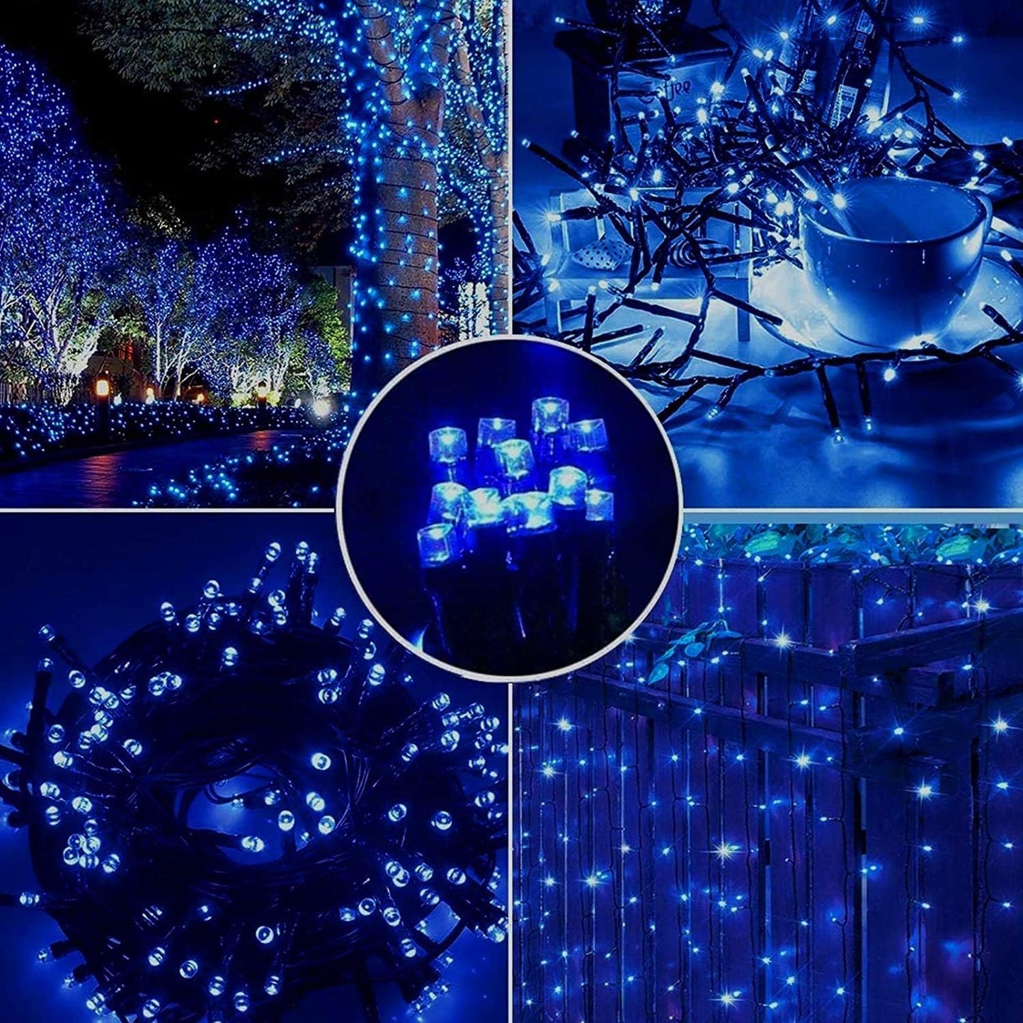 100FT 300 LED String Lights with 8 Modes Timer Connectable Waterproof Plug-In Fairy Lights for Home, Garden, Party, Holiday, Tree, Christmas Decorations (Blue)