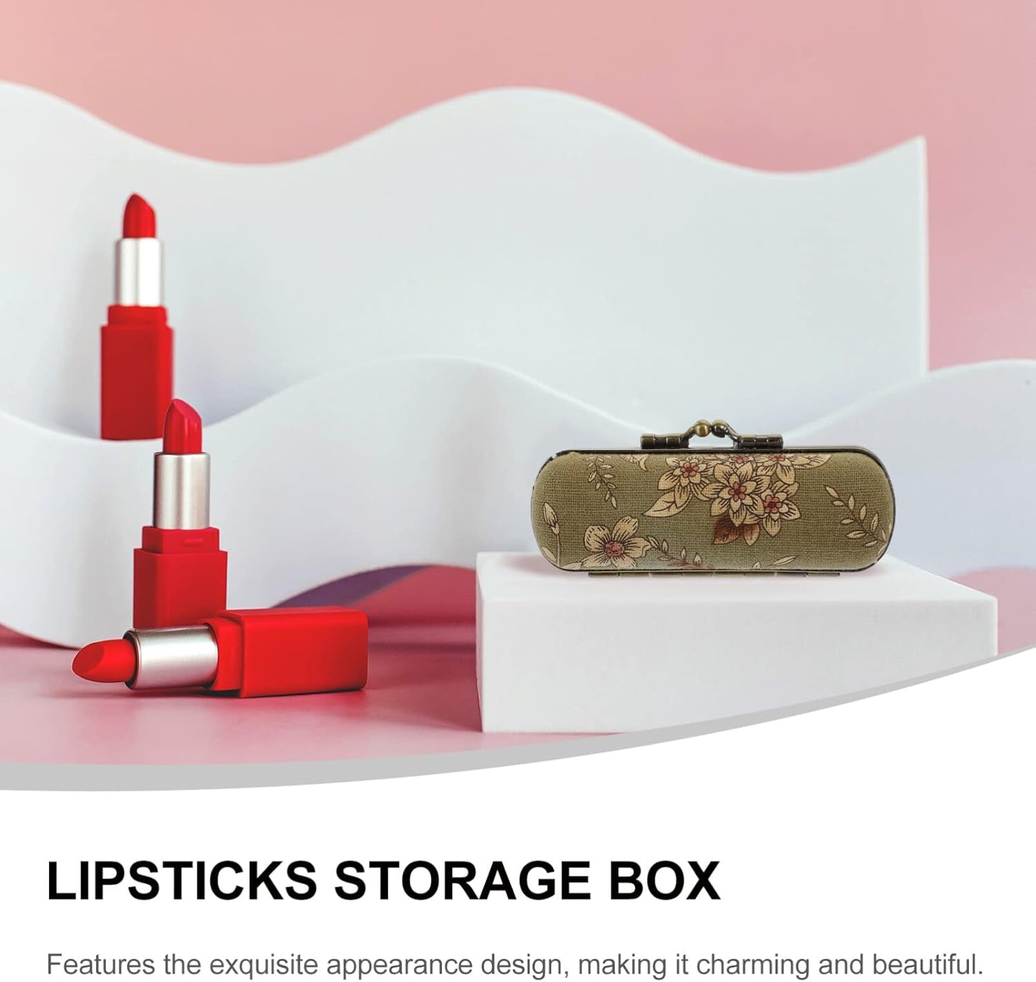 Elegant Lipstick Holder with Mirror - Delicate Retro Lipstick Organizer Case for Purse, Stylish Acrylic Lipstick Storage for Women