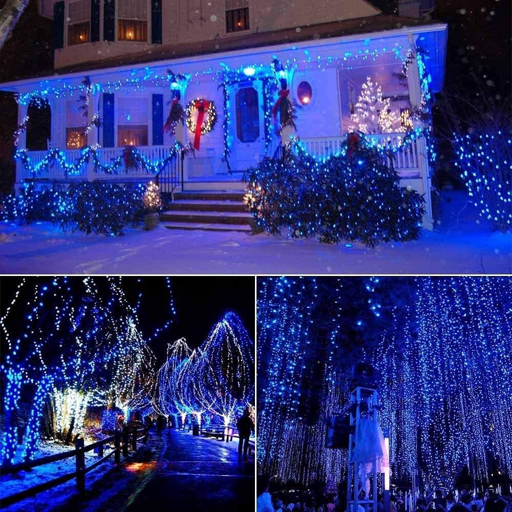 100FT 300 LED String Lights with 8 Modes Timer Connectable Waterproof Plug-In Fairy Lights for Home, Garden, Party, Holiday, Tree, Christmas Decorations (Blue)