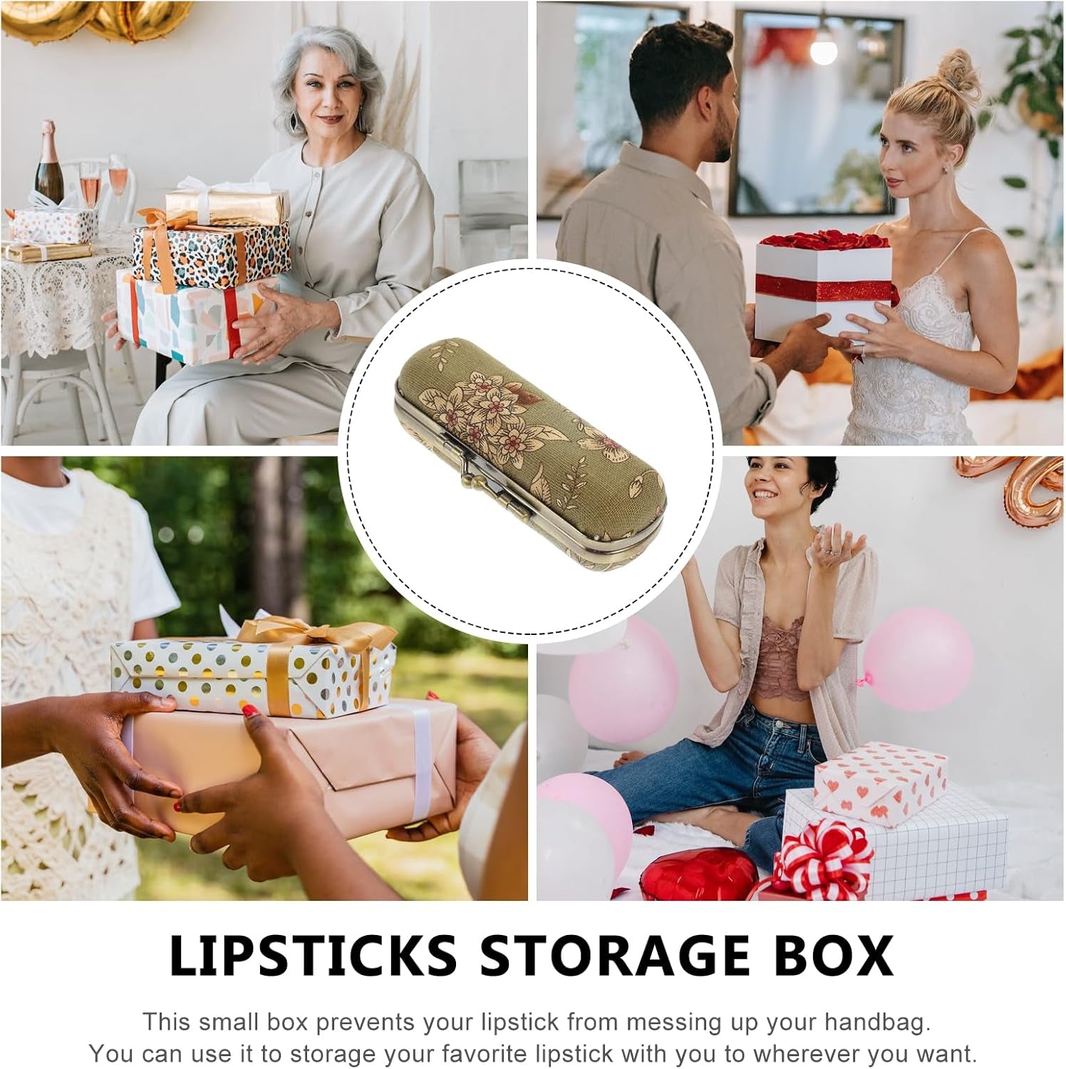 Elegant Lipstick Holder with Mirror - Delicate Retro Lipstick Organizer Case for Purse, Stylish Acrylic Lipstick Storage for Women