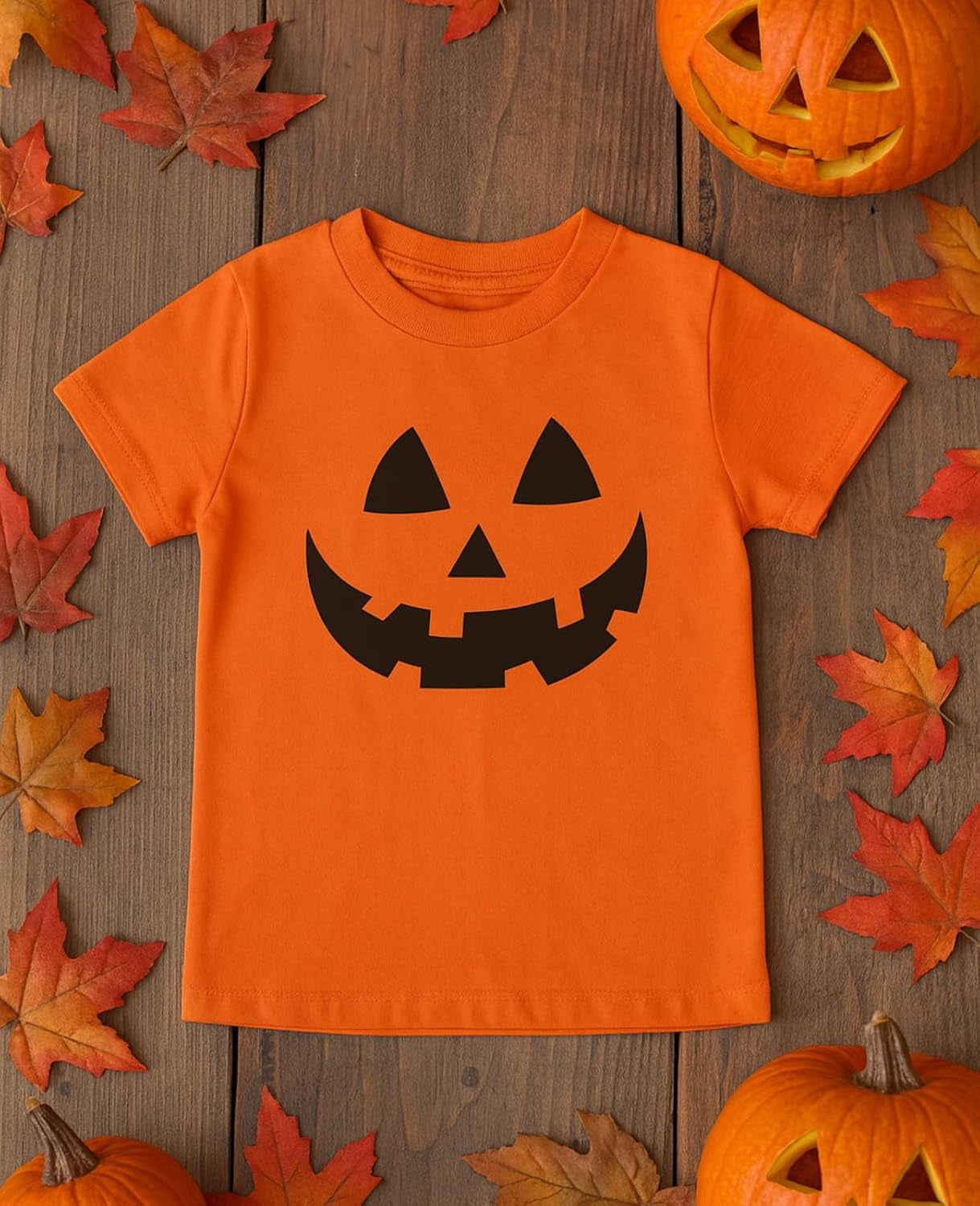 Jack O' Lantern Spooky Pumpkin Face Shirt - Boys, Girls & Toddler Halloween T-Shirt for Kids