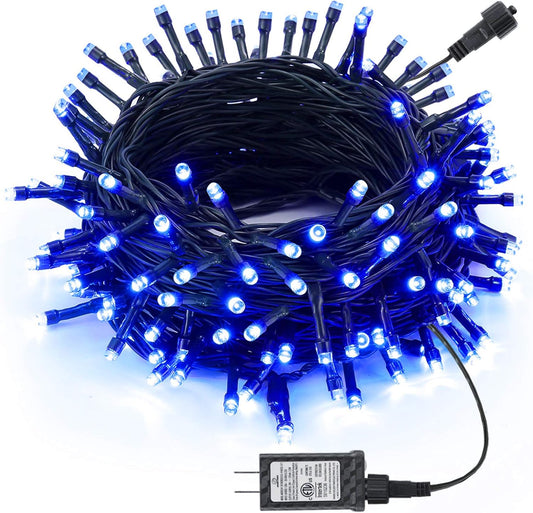 100FT 300 LED String Lights with 8 Modes Timer Connectable Waterproof Plug-In Fairy Lights for Home, Garden, Party, Holiday, Tree, Christmas Decorations (Blue)