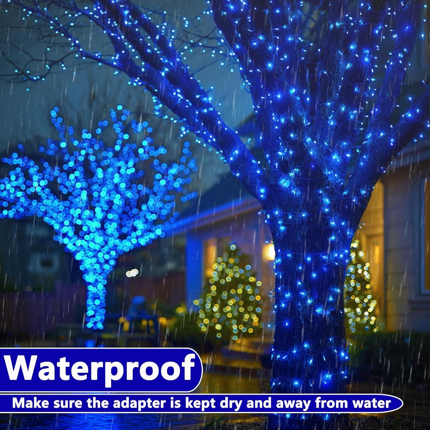 100FT 300 LED String Lights with 8 Modes Timer Connectable Waterproof Plug-In Fairy Lights for Home, Garden, Party, Holiday, Tree, Christmas Decorations (Blue)