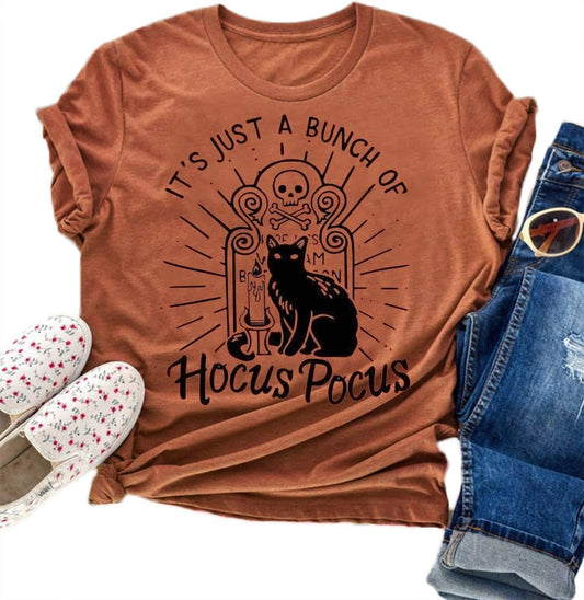 Hocus Pocus Halloween Shirts for Women Fall Tee Shirt Classic Halloween Movie Tops